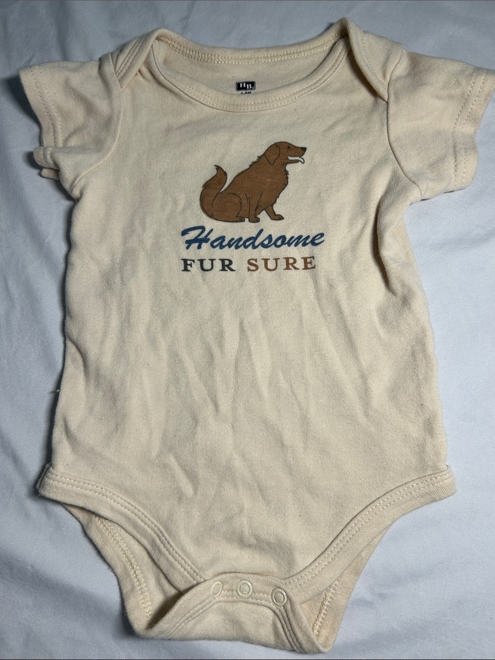 HB Baby Golden Retriever Dog Onesie "Handsome Fur Sure"